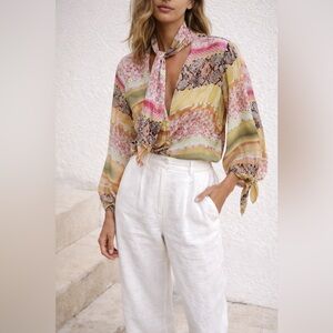 🇫🇷 TRUE VINTAGE Orna Farho Paris Silk Blouse Y2K French Designer